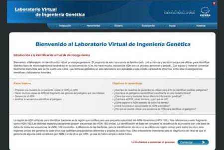 This image belongs to the home page  the program "Virtual Laboratory of Genetic Engineering".